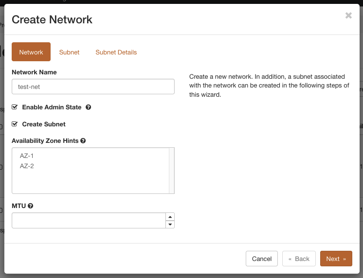 firstcolo Network Creation - Step 1